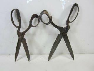 2 Vintage Wiss Tailors Scissors - 12 " & 10 1/2 " No.  20w