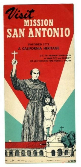 Mission San Antonio Brochure Us Highway 101 California Franciscan Guided Tours