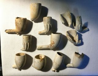 Early American Clay Pipes And Stem Dug From Harsimus Cove Excavation Jersey City