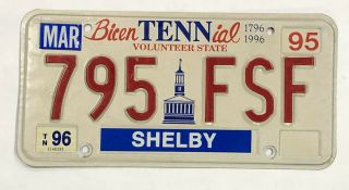 Tennessee Bicentennial License Plate Expired 795 Fsf Volunteer