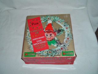 Very Vintage Pixie Spinning Holiday 31 Light Tree Topper Window Decor Ob