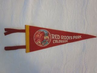 Vintage Souvenir Pennant Small Felt Red Rocks Park Colorado