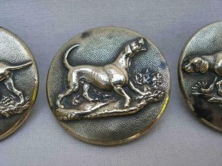 Five Antique Hunting Related Brass Buttons Marked Extra Rich Treble Standard.