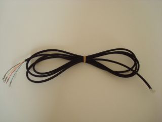Antique Vintage Telephone Black Modular Cloth Covered Wall Cord Bell Cord 7ft
