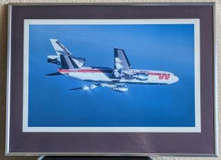 Western Airlines Dc - 10 20 " X 15 " Framed Picture