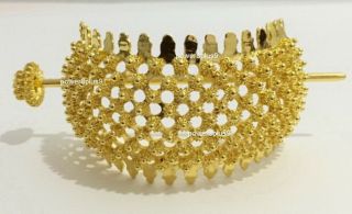 Women Hair Stick Barrette Bun Gold Pin Clip Accessories Thai Wedding Dress Show 4