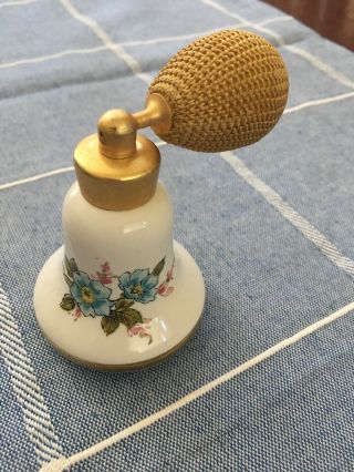 Pretty Vintage Apel Bavaria Porcelain Perfume Bottle Floral Design Atomizer