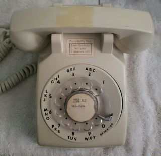 Vintage Itt Rotary Telephone Beige Color
