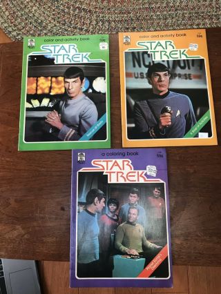 Vintage Star Trek Color And Activity Book 1979 3 Books