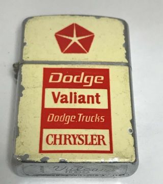 Vintage Dodge Valiant Chrysler Dealership Cigarette Lighter Flat Advertising