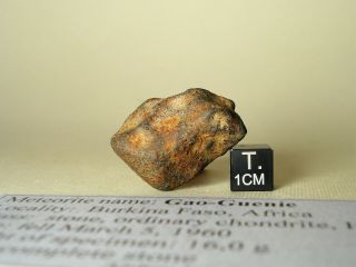 Meteorite Gao - Guenie,  Chondrite H5,  Complete Stone 16,  0 G,  Fall 1960