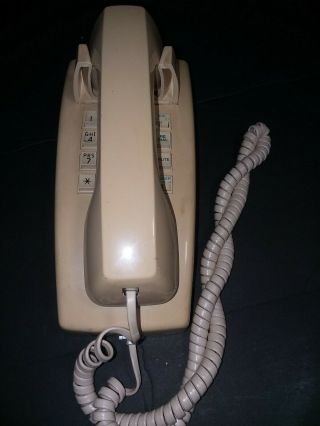 Vtg Beige Cs2554 Bmpf8728obs Touch Tone Phone Push Button Wall Phone At&t W Cord