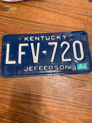 Vintage 1983 Kentucky / Jefferson County License Plate Lfv - 720