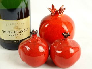 Jewish red Ceramic Pomegranate richest symbolism in Judaism prosperity Sculpture 4