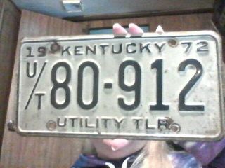 1972 Kentucky Utility Trailer License Plate