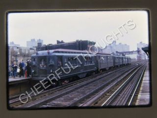 1973 Kodachrome Photo Slide Nycta El Elevated Subway Train 5443 K24
