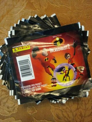 Incredibles 2 Disney Pixar Panini Sticker Packs (18 Packs,  7 Stickers In Each)