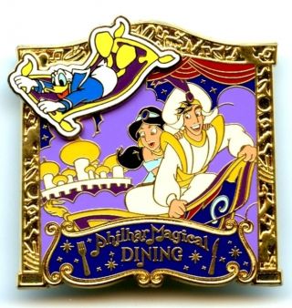 Tokyo Disney Resort Aladdin,  Jasmine & Donald Mickey Philharmagical Dining Pin