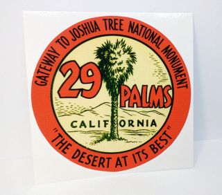 29 Palms California / Joshua Tree Vintage Style Travel Decal / 4 " Vinyl Sticker