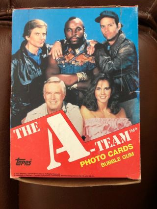 Vintage 1983 The A - Team Trading Cards Full Box Of 36 Wax Packs Topps Great Cond