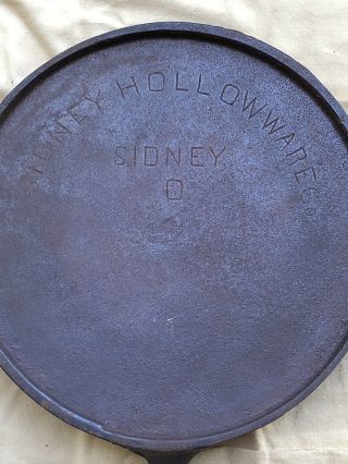 Vintage Sidney Hollow Ware Co.  Cast Iron Griddle Skillet 2