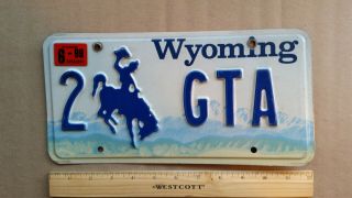 License Plate,  Wyoming,  1999,  2 Bucking Bronco,  Vanity: Gta (grand Theft Auto)