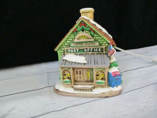 Vtg 1987 Lefton Colonial Village Light Up Post Office Bryon Wood Taiwan 06343