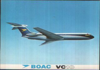 Boac Vickers Vc10 1971 Postcard 25th Anniversary Of Heathrow