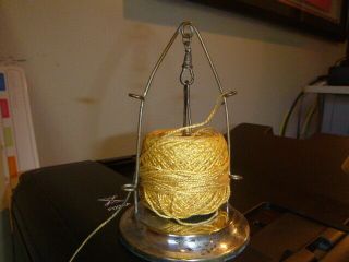 The Table - Crochet Ball Holder - Vintage Metal With Heavy Thread