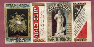Rare Very Old Cigarette Tobacco Label Hess & Co Rochester N.  Y.  Gold Clip 023
