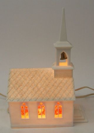 Set of 3 Vintage Hard Plastic Lighted Churches - All 7