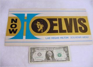 Vintage Elvis Presley Las Vegas Hilton Souvenir Menu - Nr