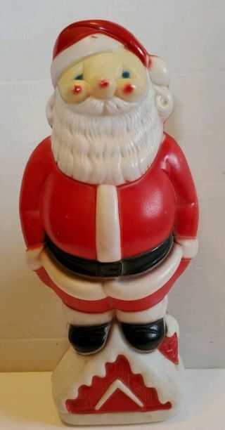 Vintage Empire 1977 Light Up Christmas Blow Mold Santa Claus Roof Top 14 " Tall