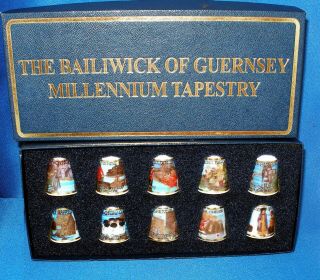 The Bailiwick Of Guernsey Millennium Tapestry Thimbles.