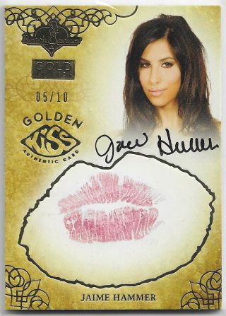 2013 Benchwarmer Gold Edition Jaime Hammer Golden Kiss Autograph Auto Card /10