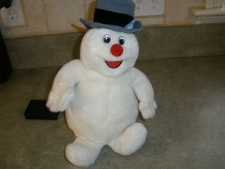 Vintage Gemmy Singing Frosty The Snowman Plush Stuffed Toy 13” Sings