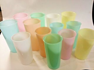 6 Tupperware 116 - 7 - 117 Pastel Rainbow Color Drinking Cup Glasses Tumblers Vntge