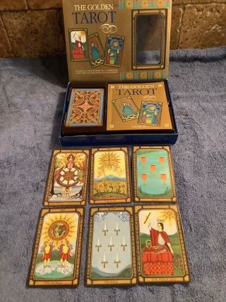 The Golden Tarot By Liz Dean 78 Cards & Book Set Oop