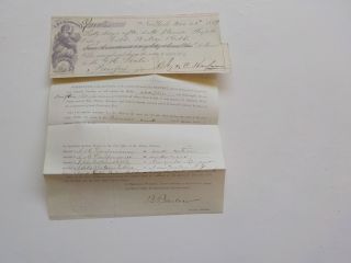 Antique Document 1859 St.  Albans Bank Franklin County Vermont Paper Vtg Us
