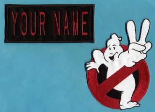 Adult Size Ghostbusters No Ghost 2 & Custom Name 2 Tag Patch Set: Iron On Style