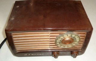 Vintage Admiral Model 6q12 - N Bakelite Tabletop Am/fm Radio For Parts/repair
