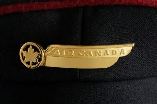 Vintage flight attendant purser uniform hat with Air Canada insignia wings 3