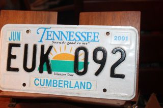 2001 Tennessee License Plate Cumberland County Euk 092