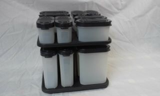 Tupperware Spice Carousel / Rack With Shakers Modular Mates Black