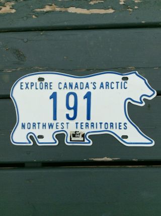 Northwest Territories 1986 Polar Bear License Plate 191