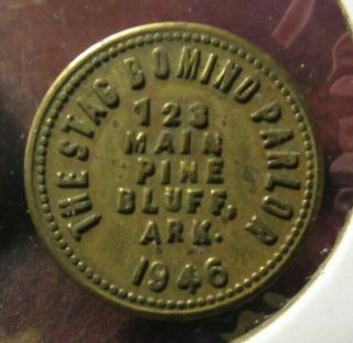 1946 The Stag Domino Parlor Pine Bluff,  Ar 5c Trade Token - Arkansas