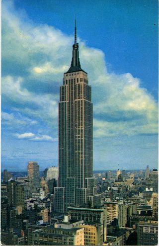 Empire State Building Vintage Postcard York City 1950 1960
