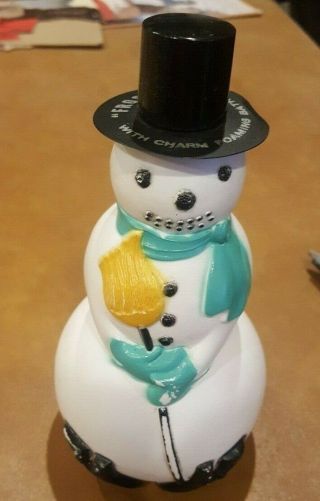 Frosty The Snowman Bubble Bath Oil Foaming Container Vintage Hill And Range 7 "