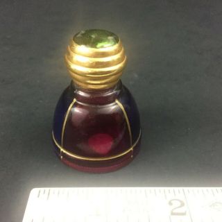 Murano Glass Perfume Bottle Empty With Label Hand Painted Made In Italy 1 "