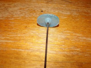 Antique Glass Opalescent Oval Vintage Ladies Hat Pin Stick Early Estate Old Blue 4